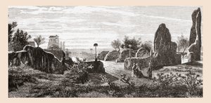 Ruinerna av Caesarernas palats, Palatinkullen, Rom, Italien i slutet av 1800-talet. Från Italian Pictures av Rev. Samuel Manning, publicerad ca 1890. av Reverend Samuel Manning