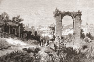 Palatinen från Aventinkullen, Rom, Italien i slutet av 1800-talet. Ur Italian Pictures av Rev. Samuel Manning, utgiven ca 1890. av Reverend Samuel Manning
