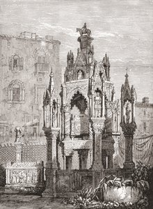 Scaligergravarna, Verona, Italien i slutet av 1800-talet. Från Italian Pictures av Rev. Samuel Manning, utgiven ca 1890. av Reverend Samuel Manning