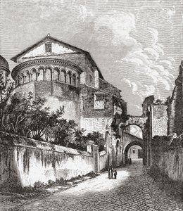 Kyrkan Santi Giovanni e Paolo, Celian Hill, Rom, Italien i slutet av 1800-talet. Ur Italian Pictures av Rev. Samuel Manning, utgiven ca 1890. av Reverend Samuel Manning