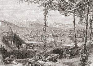 Turin, Italien i slutet av 1800-talet. Ur Italian Pictures av Rev. Samuel Manning, utgiven ca 1890. av Reverend Samuel Manning