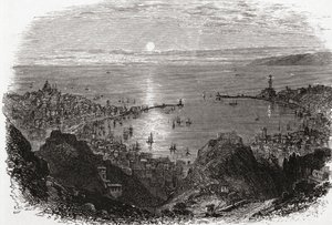 Vy över Genua i norra Italien i slutet av 1800-talet. Ur Italian Pictures av Rev. Samuel Manning, utgiven ca 1890. av Reverend Samuel Manning