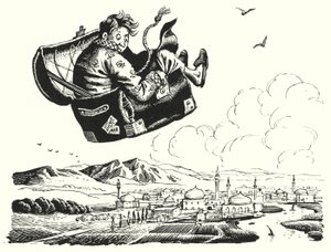 Hans Christian Andersen: Den flygande stammen (litho) av Rex (after) Whistler