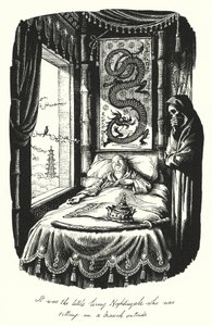 HC Andersen: Näktergalen (litho) av Rex (after) Whistler