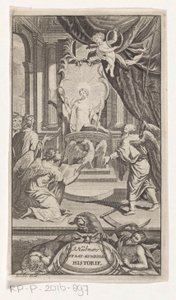Fader Tid avslöjar historia J. Huebners politiska historia (titel på objekt) Titelsida för: Johann Hübner, Kortfattade frågor ur politisk historia, 1719 av Reynier Blokhuysen