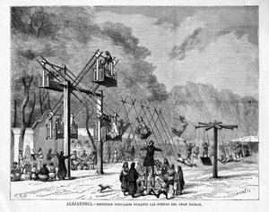 Populär glädje under Greater Bairam-festivalen i Alexandria, Egypten, 1876