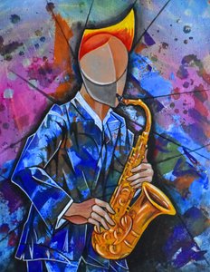 Jazzsaxofonist – abstrakt