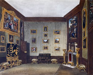Kings skrivrum, gravyr av Richard Reeve (född 1780), Baserat på design av Richard Cattermole (1795-1858), Från The History of the Royal Residences av Richard (after) Cattermole