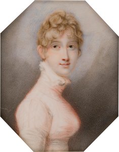 Porträtt av Henrietta Anna Maria Charlette Bridgeman Simpson, senare Mrs Charles Pelham, grevinna av Yarborough (d. 1813), c.1762-1813 (olja på duk) av Richard (after) Cosway