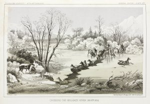 Övergång av Hellgate River, Montana, USA, 6 januari 1854 av John Pardon