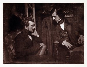 Två män i samtal: doktor Samuel Brown (1817-1856) och pastor George Gilfillan (1813-1878), fotografi cirka 1840 av John Pardon