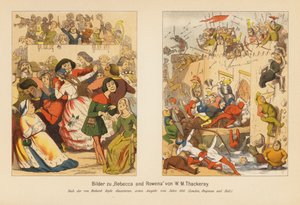 Rebecca och Rowena (färglitografi) av Richard (after) Doyle