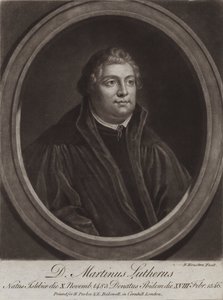 Martin Luther, tysk präst, teolog och protestantisk reformator (gravyr) av Richard (after) Houston