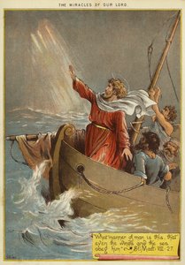 Kristi mirakel: Jesus stillar stormen (chromolitho)