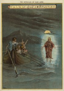 Kristi mirakel: Jesus går på vattnet (chromolitho) av Richard Andre