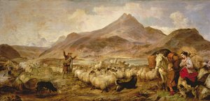 Drovers i Glen Sligichan, Isle of Skye av Richard Ansdell