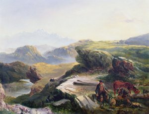 Trähuggarna (olja på duk) av Richard Ansdell