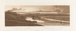 Vattenverket vid Marli och St. Germain en Laye sedd i fjärran 1803; Skylt 15 från Views in Paris, Emanuel Volume-spårningen av plattan B1981.25.2624