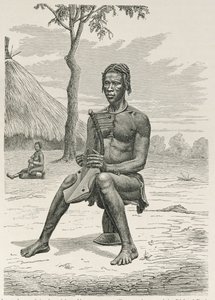 A Harp Player of the Azandeh eller Nyam-Nyams, från "The History of Mankind" av Prof. Friedrich Ratzel, pub. år 1904