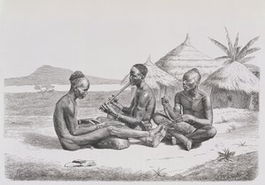 Shuli svart spelar musik, från 