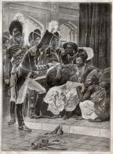 Sri Vikrama Rajasinha, kung av Kandy (Sri Lanka) avskedad av engelsmännen 1815. 1924 (Illustration)