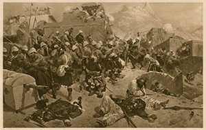 92nd Highlanders och 2nd Gurkhas stormar Gundi Mulla Sahibdad under slaget vid Kandahar, Afghanistan, andra anglo-afghanska kriget av Richard Caton II (after) Woodville