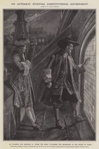 En autokrat som studerar konstitutionell regering (litho) av Richard Caton II (after) Woodville