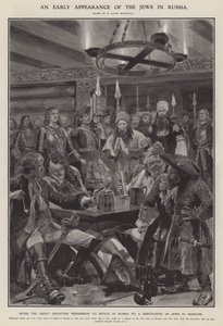 Ett tidigt uppträdande av judarna i Ryssland (litho) av Richard Caton II (after) Woodville