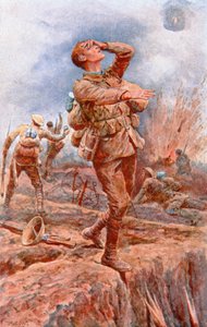 "Blinded for You" - WWI-vykort publicerat på uppdrag av National Institute for the Blind (färg litho) av Richard Caton II (after) Woodville