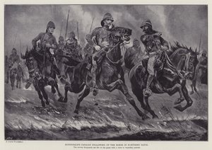 Dundonalds kavalleri följer upp boerna i norra Natal (litho) av Richard Caton II (after) Woodville