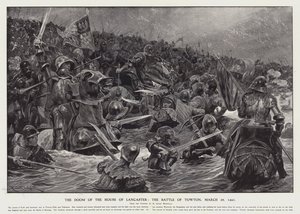 The doom of the House of Lancaster: the Battle of Towton, 29 mars 1461 (litho) av Richard Caton II (after) Woodville