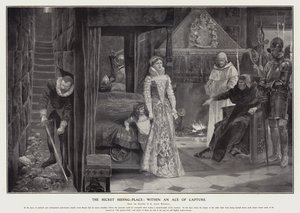 Det hemliga gömstället: inom ett fångstens ess (litho) av Richard Caton II (after) Woodville