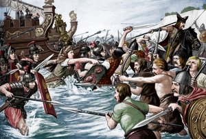 Julius Caesars landstigning i Storbritannien, 55 f.Kr., c1920-talet