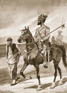 En Bengal Lancer och hans Boxer-fången, illustration från 