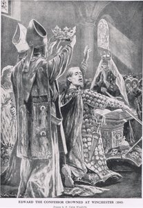Edvard Bekännaren krönt i Winchester, 1043, från "Hutchinson