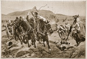 Fältartilleri kommer till handling, illustration från 