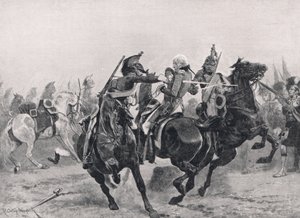Attacken på Sir Ralph Abercrombie av de franska dragonerna, illustration från 