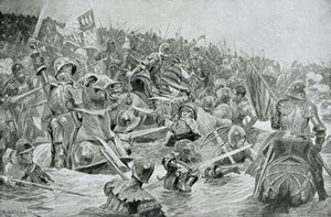 Slaget vid Towton 1461, illustration från Hutchinsons "Story of the British Nation".