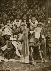 Homage, the Largesse och den allmänna benådningen vid kröningen av James I och Anne av Danmark, 25 juli 1603, från 