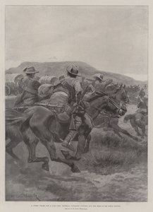 En sträng jakt och en lång, Imperial Yeomanry skär av den bakre delen av De Wets konvoj av Richard Caton Woodville junior