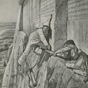 Sir Henry Rawlinson undkom med nöd och näppe vid Behistunklippan