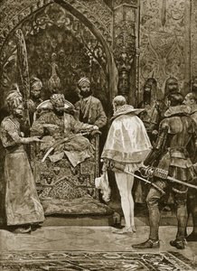 En tidig engelsk ambassad till Indien, 1599, illustration från 