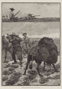 Buffalo Hunters i Montana, Nordamerika av Richard Caton Woodville junior
