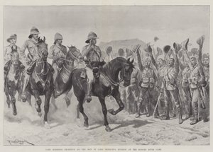 Lord Roberts mottagning av männen från Lord Methuens division vid Modder River Camp