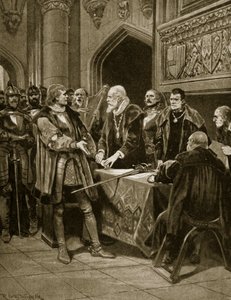 Lord Thomas Fitzgerald kastar ner sitt svärd, illustration från 