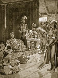 Sir James Brooke på Borneo, 1842, illustration från 
