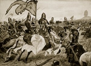 Slaget vid Crecy, 26 augusti 1346, illustration från 