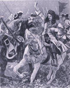 Slaget vid Malplaquet, 11 september 1709, illustration från British Battles on Land and Sea, 1915 av Richard Caton Woodville junior
