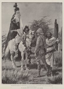 The British Reverse i Somaliland, ett Advance Party som intervjuar Native Spies in the Bush av Richard Caton Woodville junior
