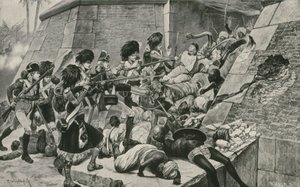 De brittiska trupperna stormar Seringapatam, Sultan Tipus huvudstad av Richard Caton Woodville junior
